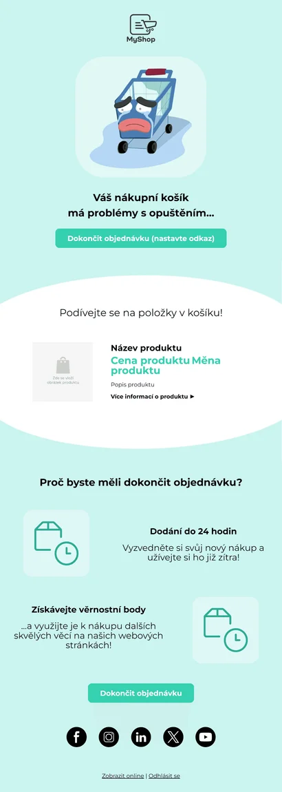 E-mailová automatizace pro opuštěný košík v e-shopu